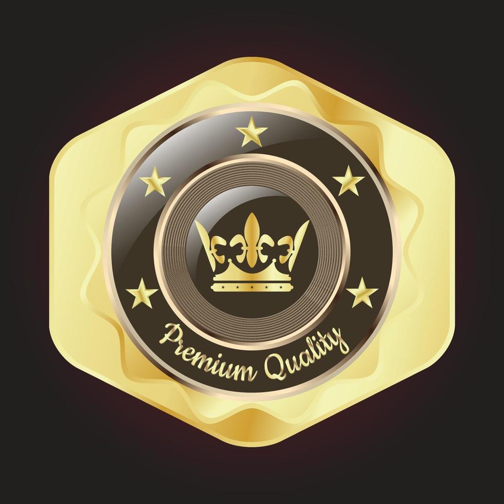 Golden Premium Quality Badge vector