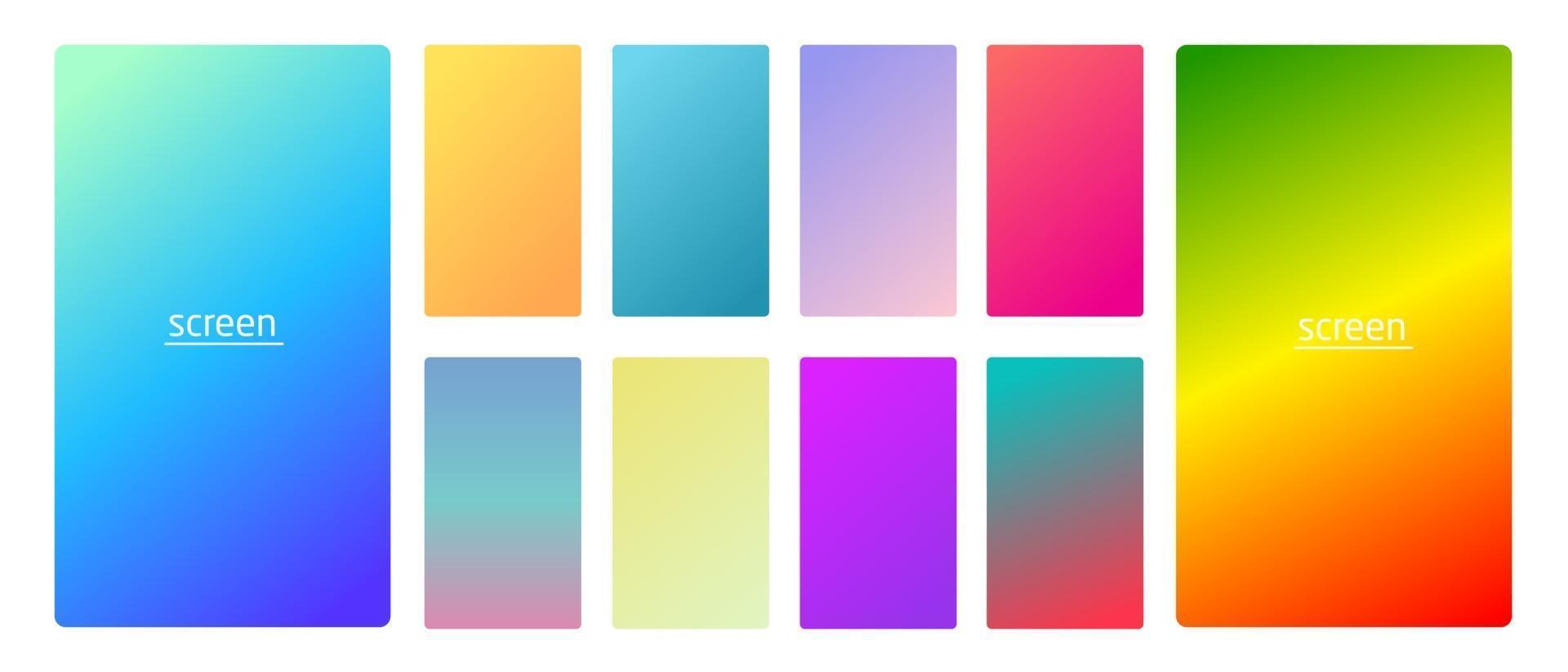 Gradient backgrounds for screen set 5 vector
