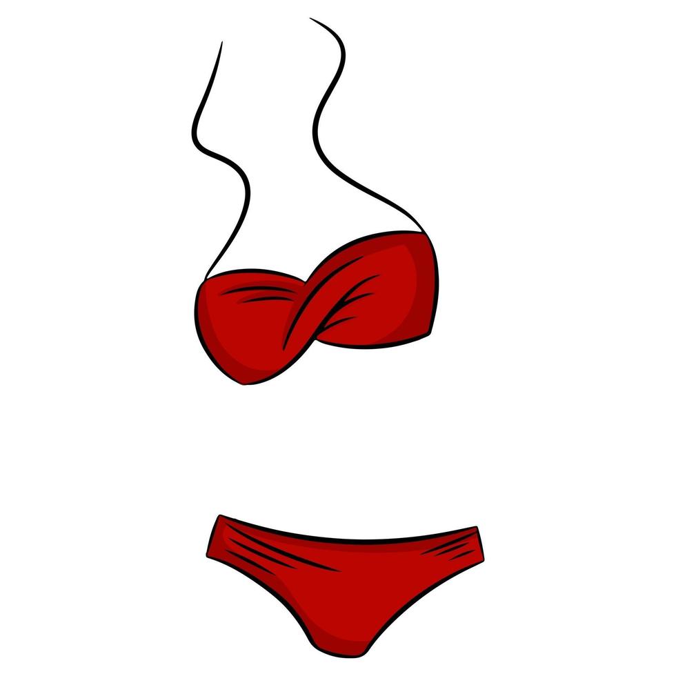 Beach swimsuit one icon Cartoon style vector illustration