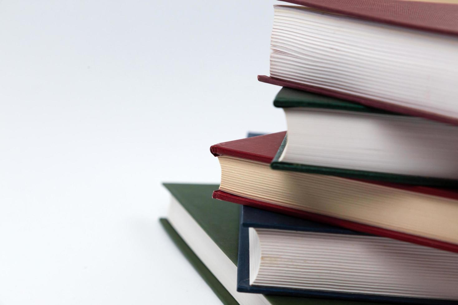 Book stack on a white background photo