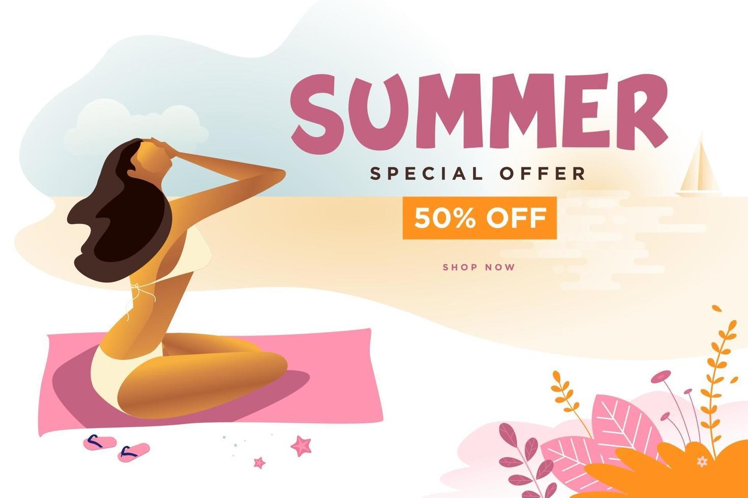 banner de rebajas de verano vector