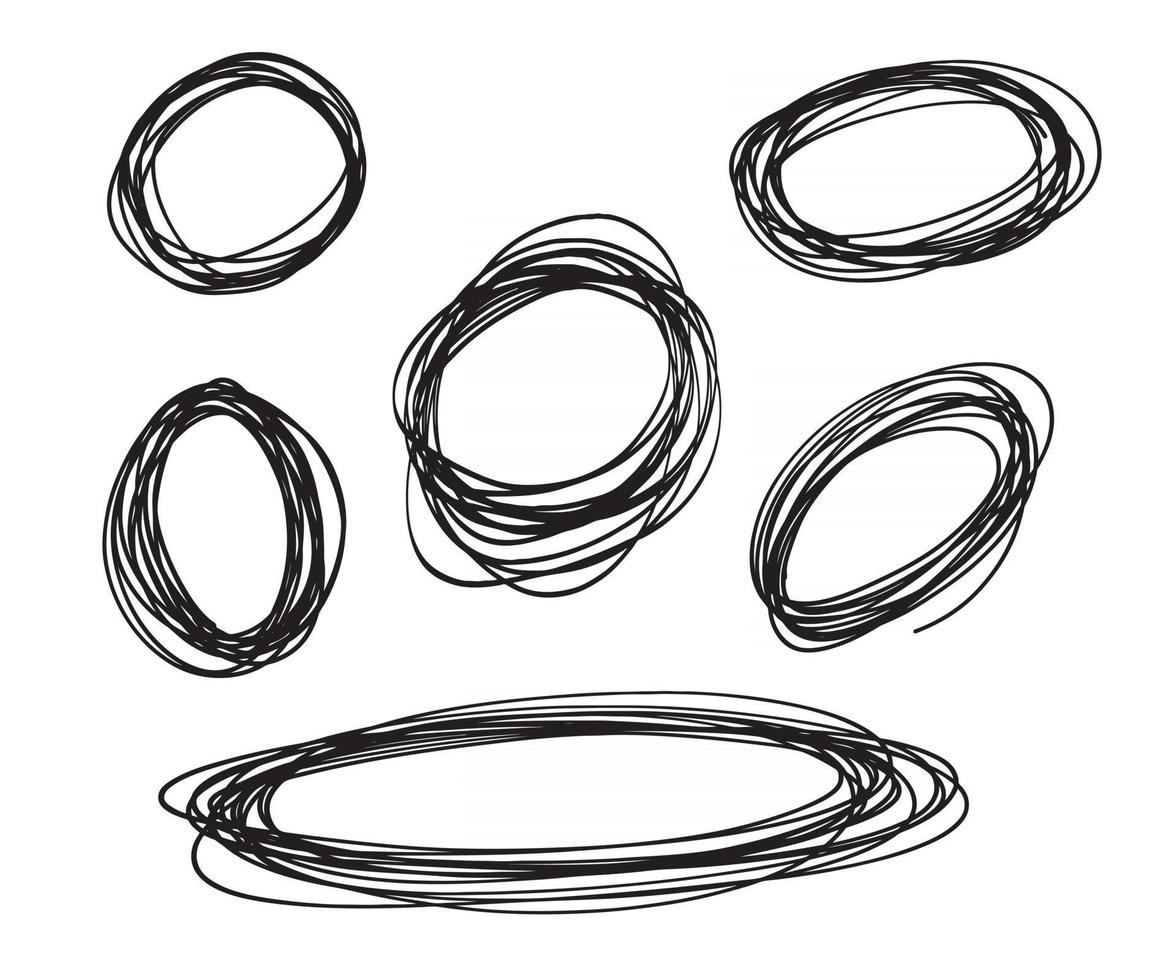 Hand drawn circle line sketch vector