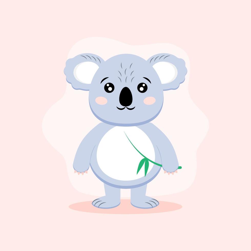 Ilustración de vector plano lindo koala
