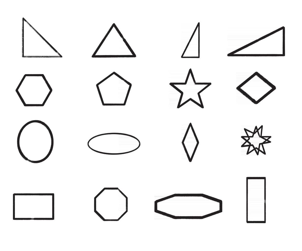 Hand drawn shapes doodle vector