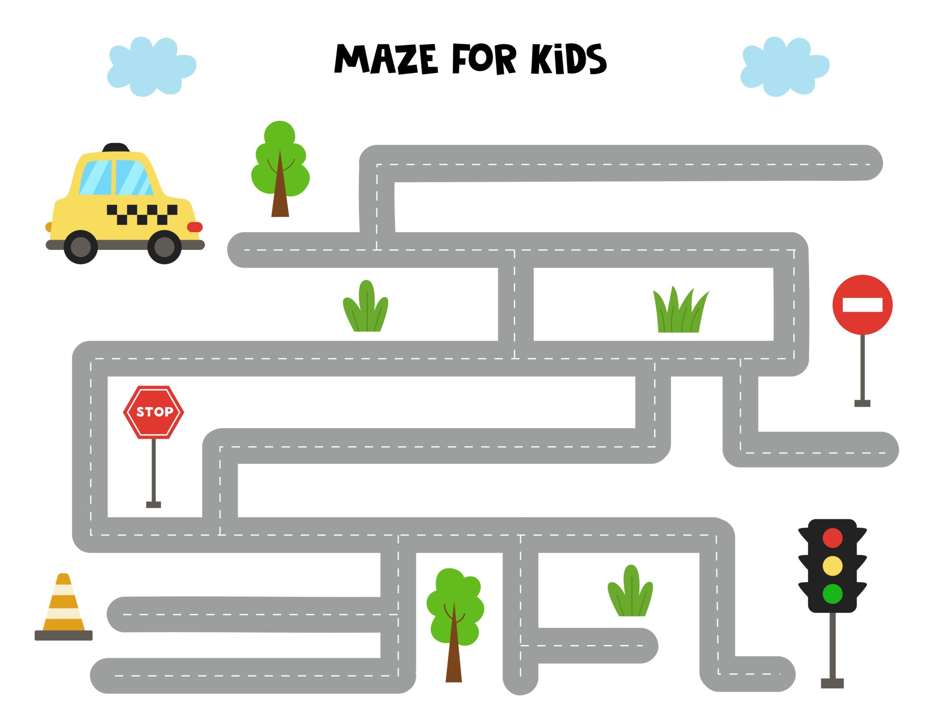 car maze templates