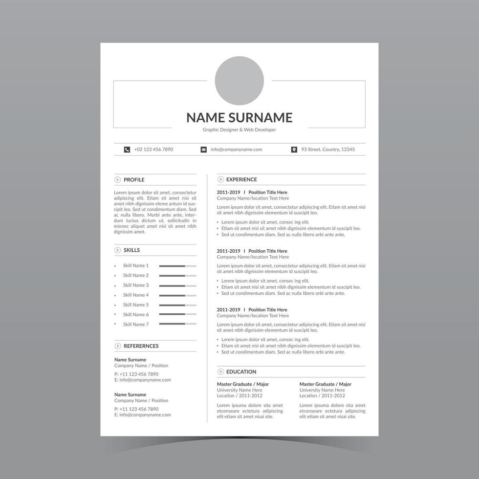 Resume Template Design vector