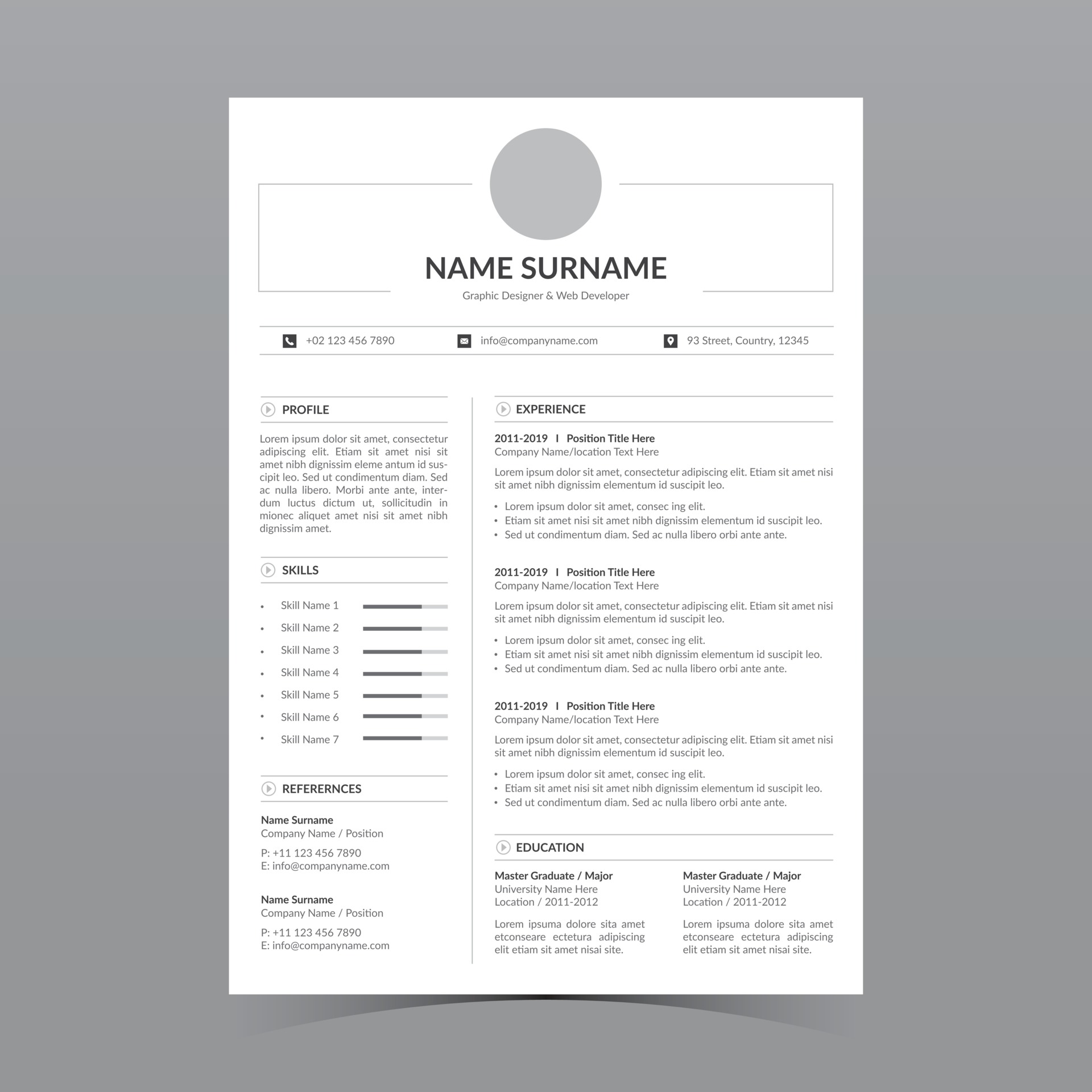 Resume Template Design 2432337 - Resume Template Design Vector 