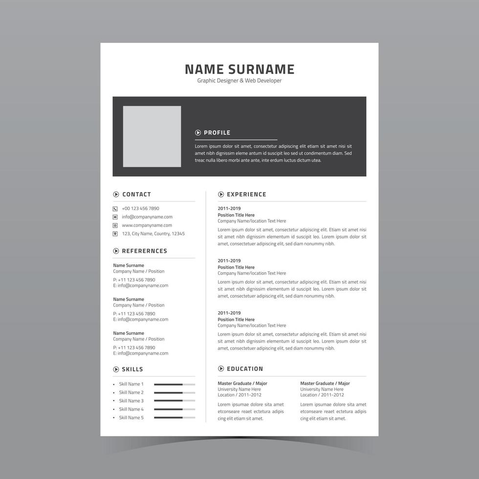 Resume Template Design vector