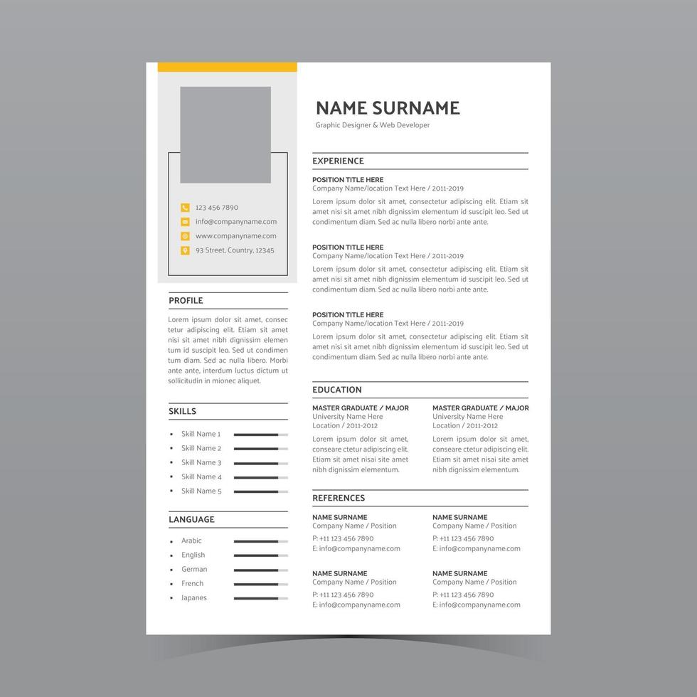 Resume Template Design 2432340 - Resume Template Design Vector 