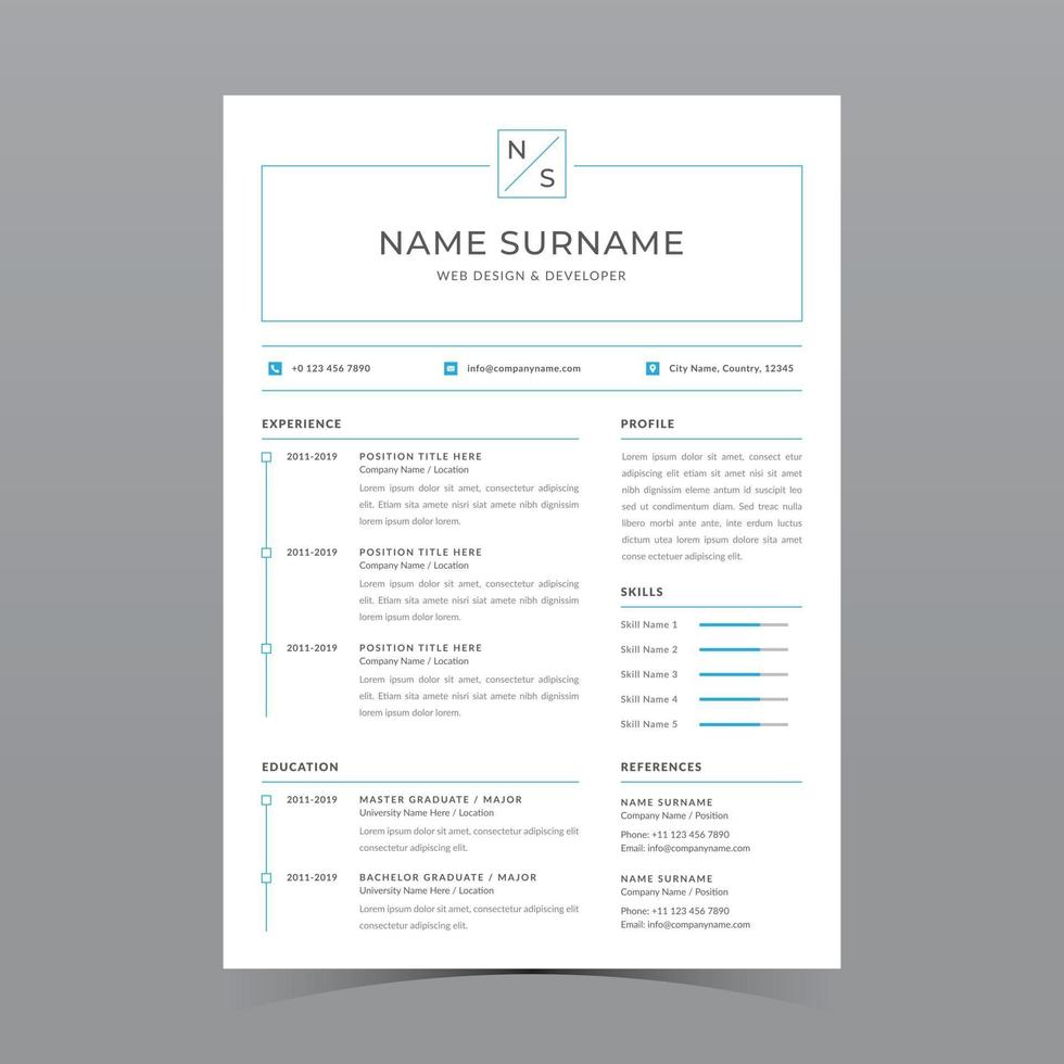 Resume Template Design 2432344 - Resume Template Design Vector 