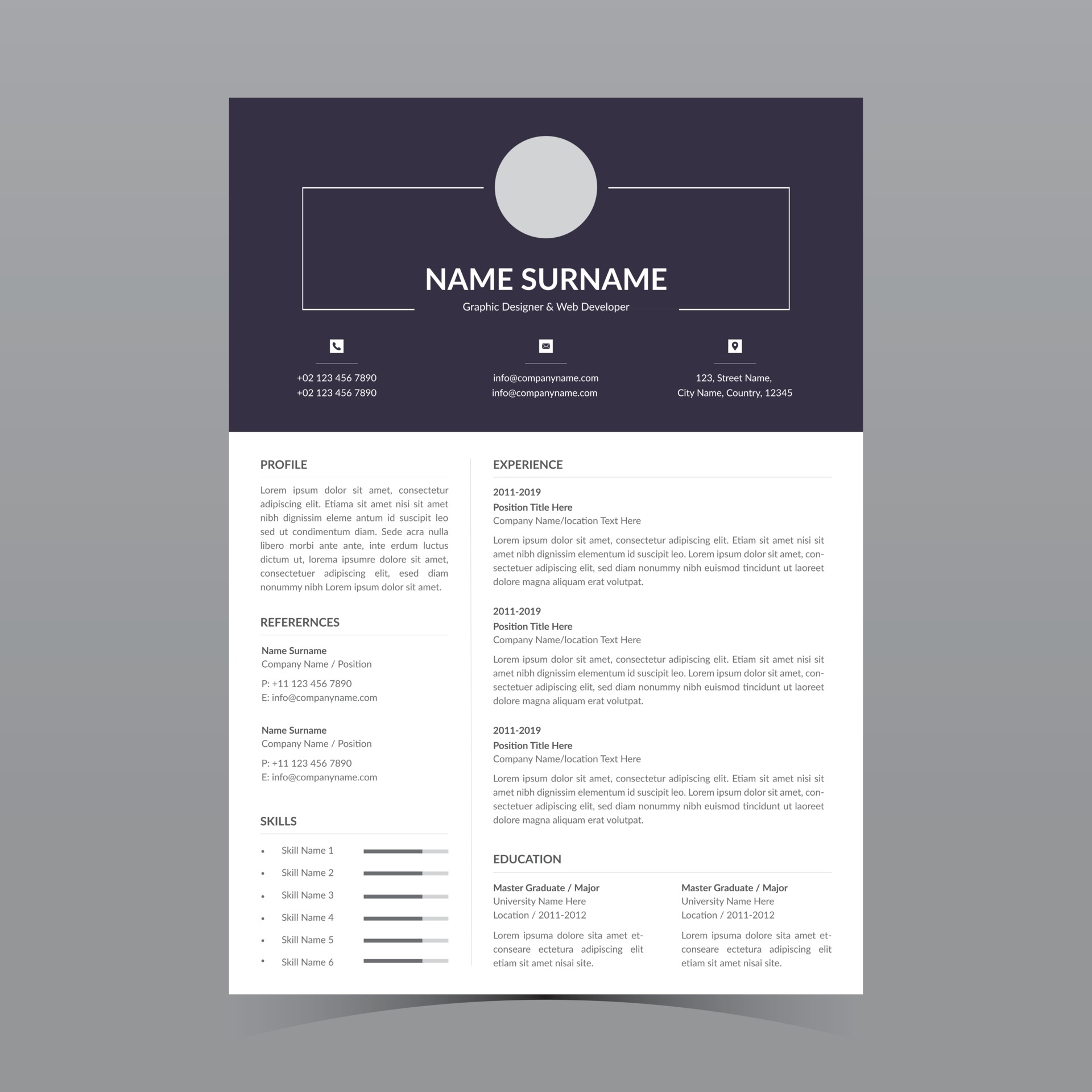 Resume Template Design 2432345 - Resume Template Design Vector 