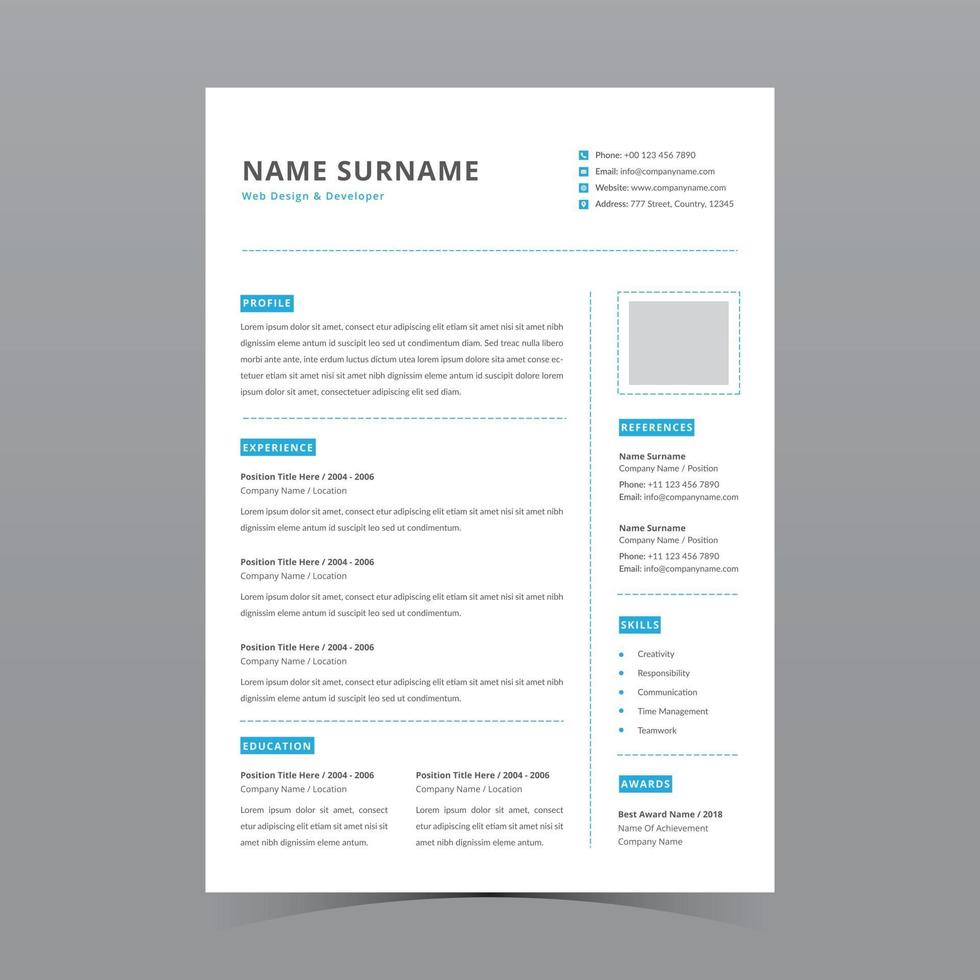 Resume Template Design vector