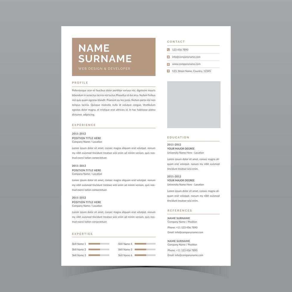 Resume Template Design 2432371 - Resume Template Design Vector 