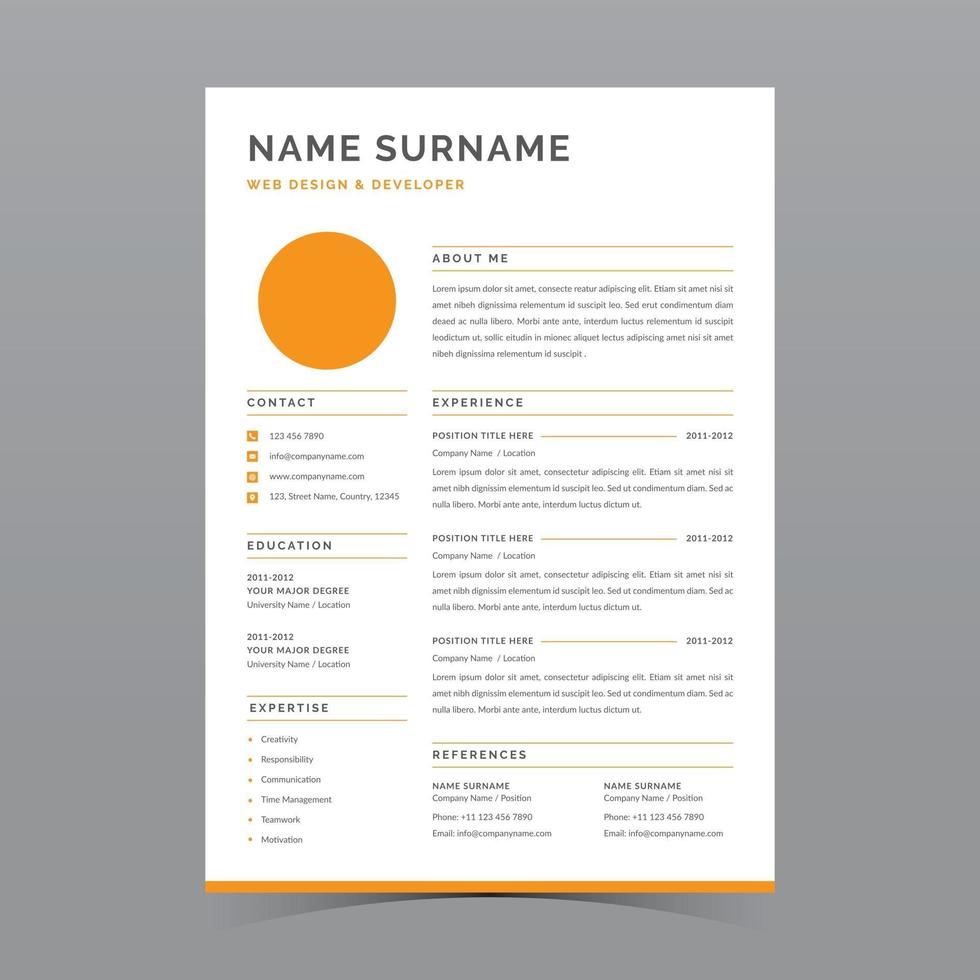 Resume Template Design vector