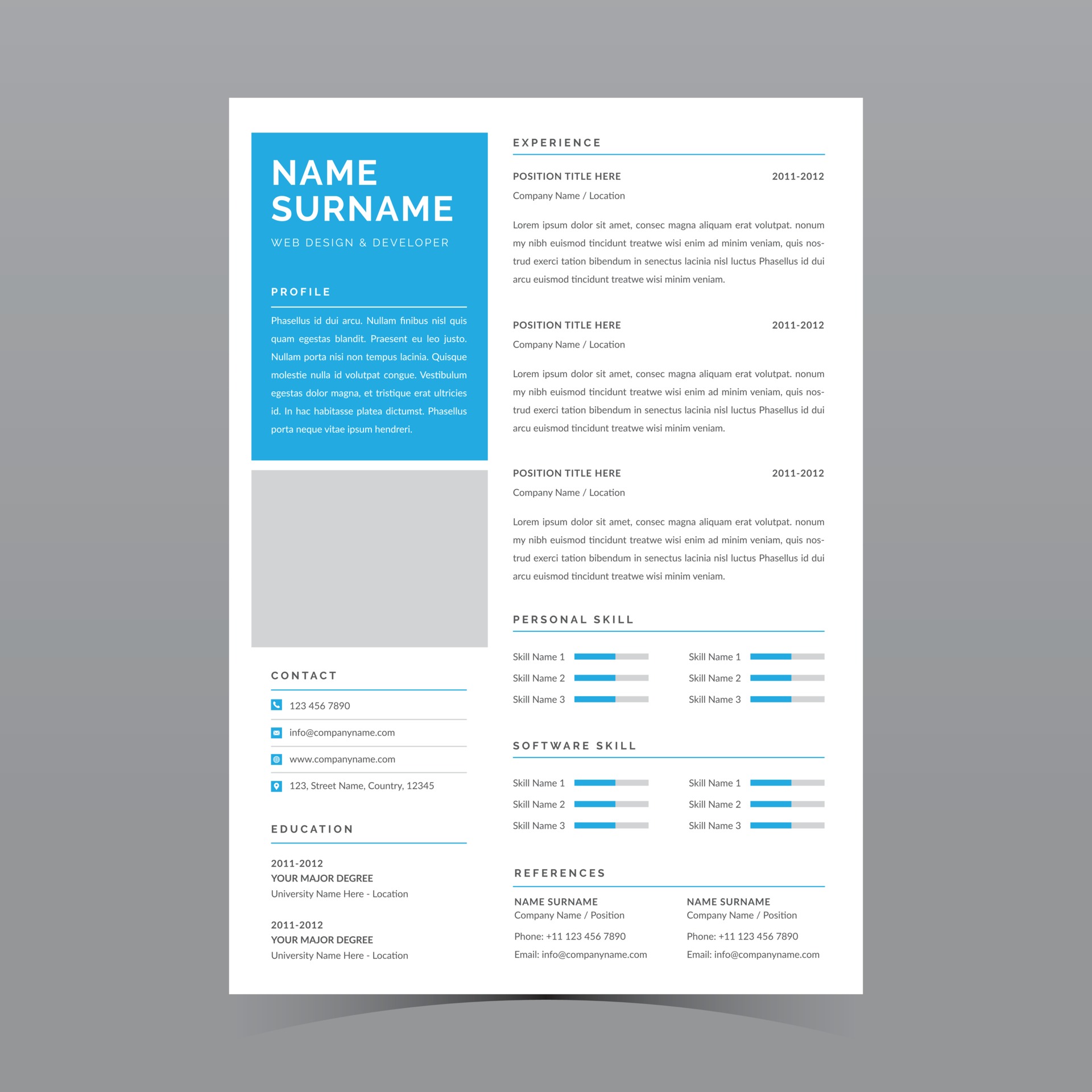 Resume Template Design 2432375 - Resume Template Design Vector 