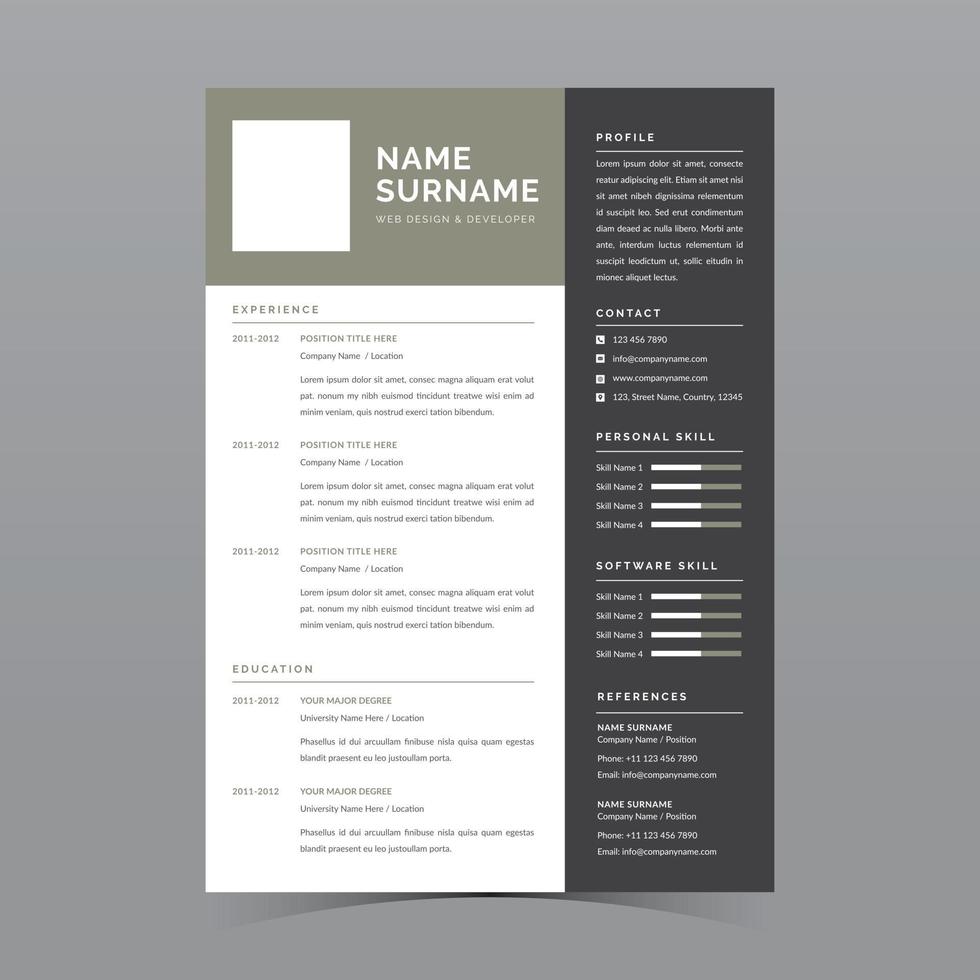 Resume Template Design vector