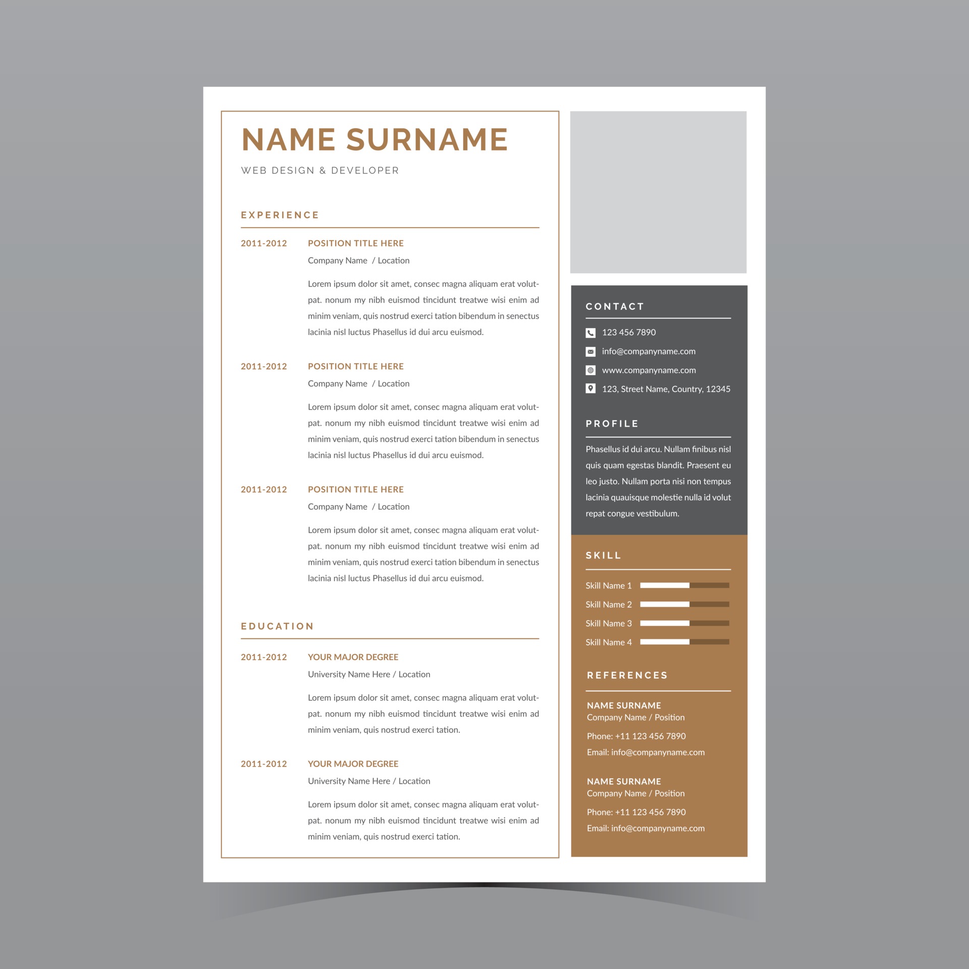 Resume Template Design 2432395 - Resume Template Design Vector 