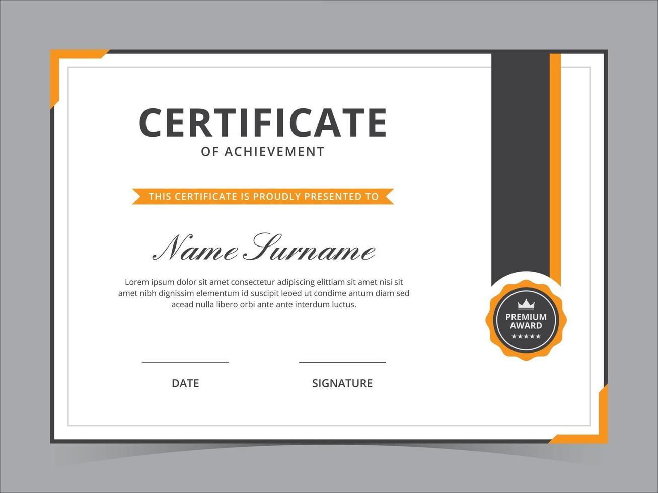 Certificate Template Vector Design