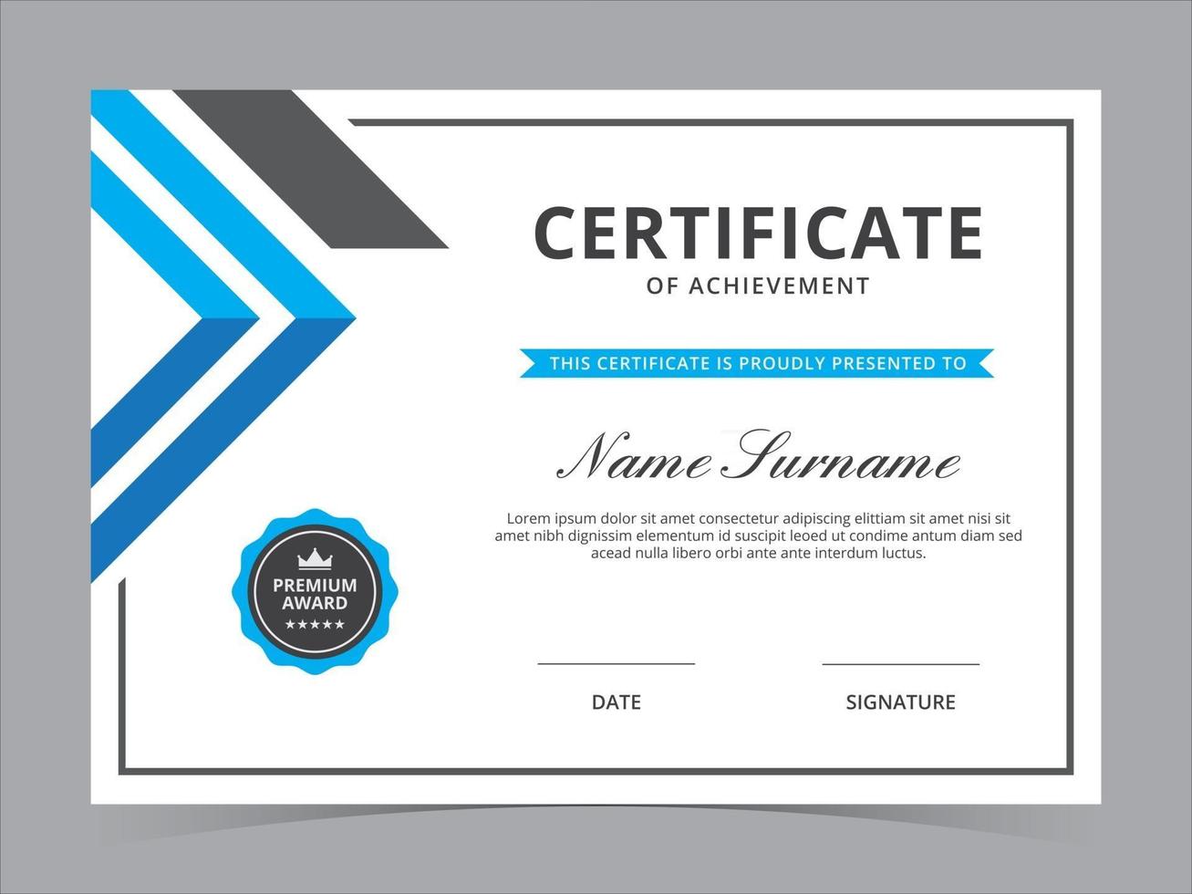 Certificate Template Vector Design