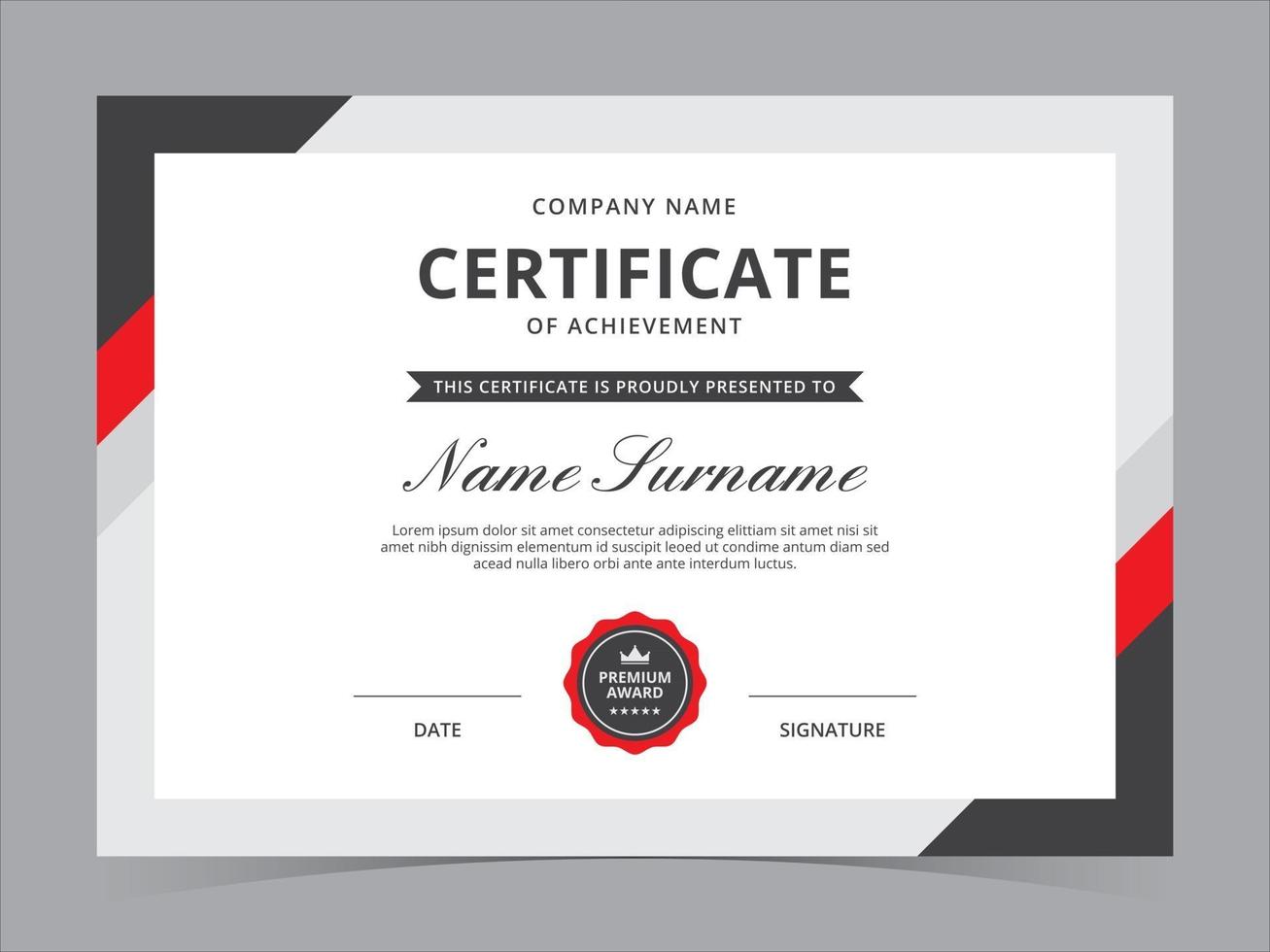 Certificate Template Vector Design