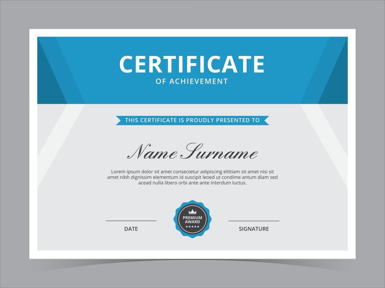 Certificate Template Vector Design