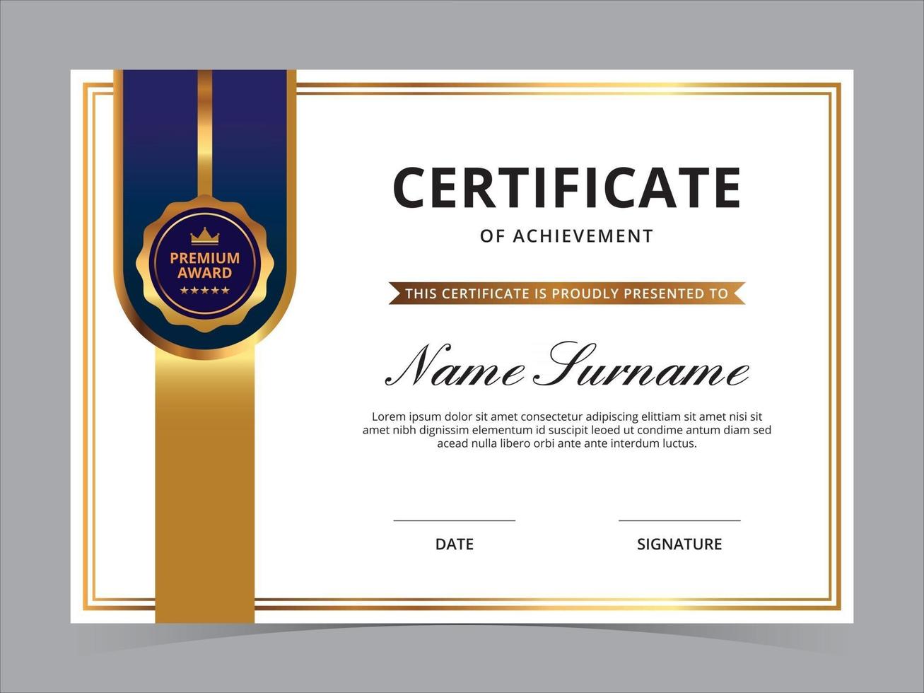 Certificate Template Vector Design