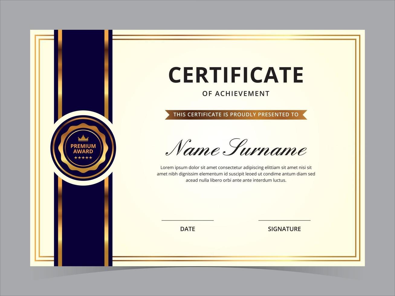 Certificate Template Vector Design