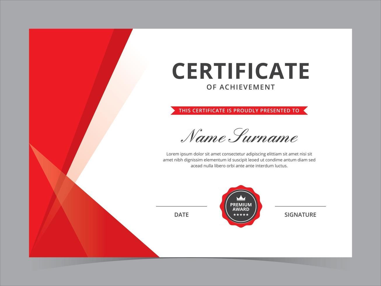 Certificate Template Vector Design