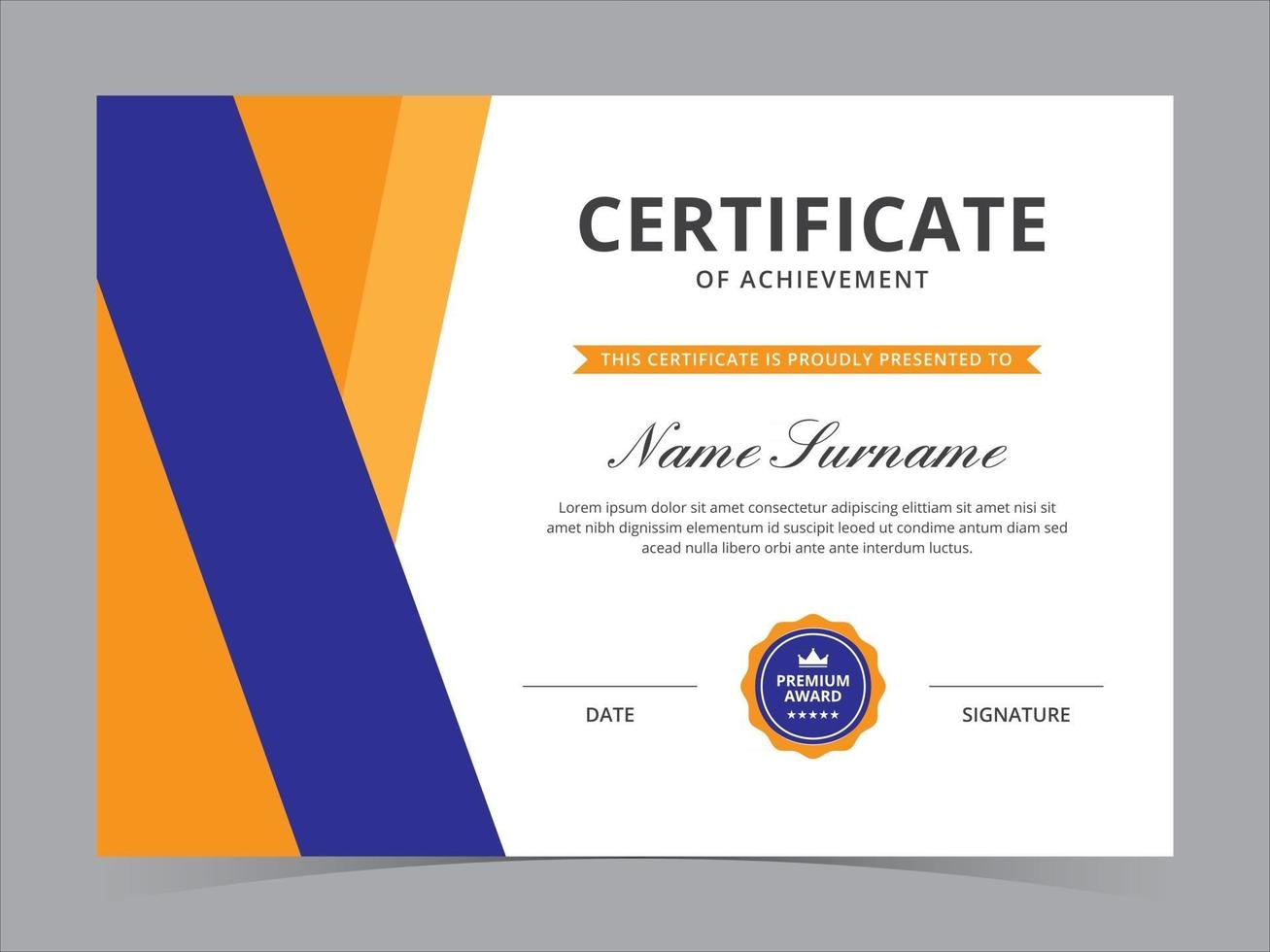 Certificate Template Vector Design