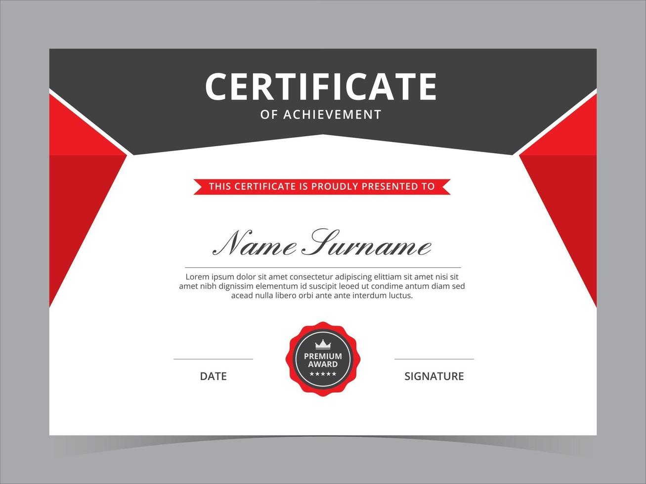 Certificate Template Vector Design