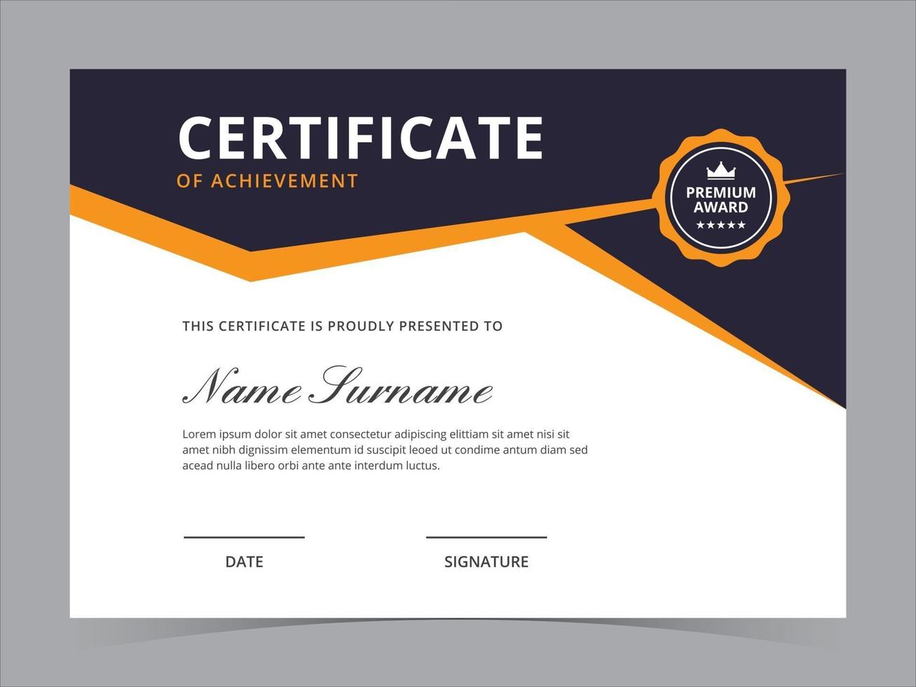 Certificate Template Vector Design