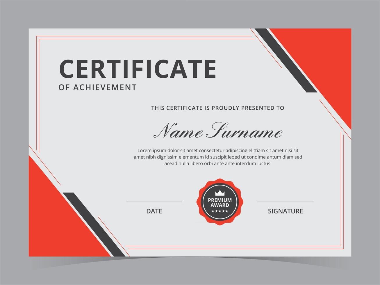 Certificate Template Vector Design