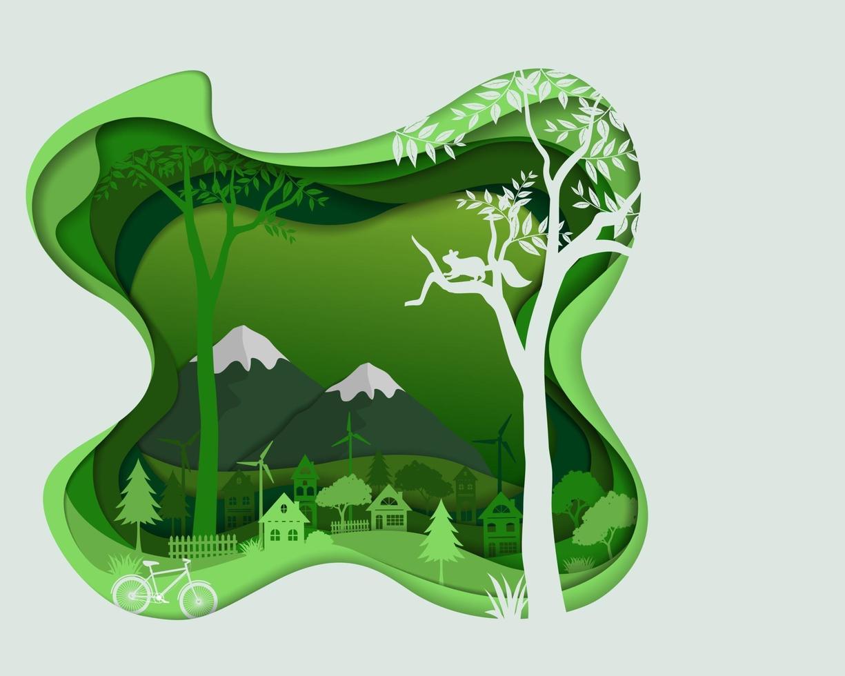 Eco friendly save the environment conservation concept countryside ...