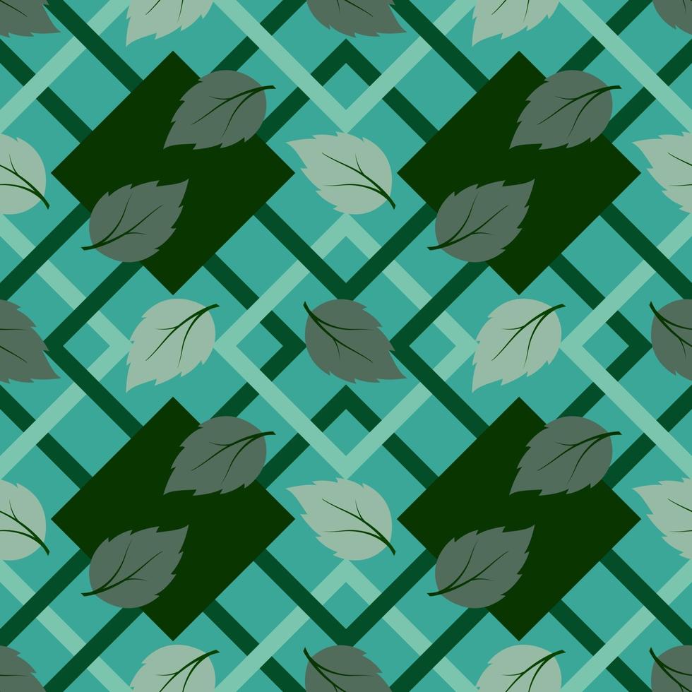 Tropical leaf in geometric shape seamless repeat pattern design for fabric textile print or wrapping paper vector