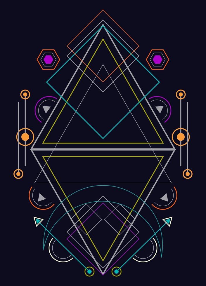 elementos de diseño de vector de ornamento de geometría sagrada para el fondo