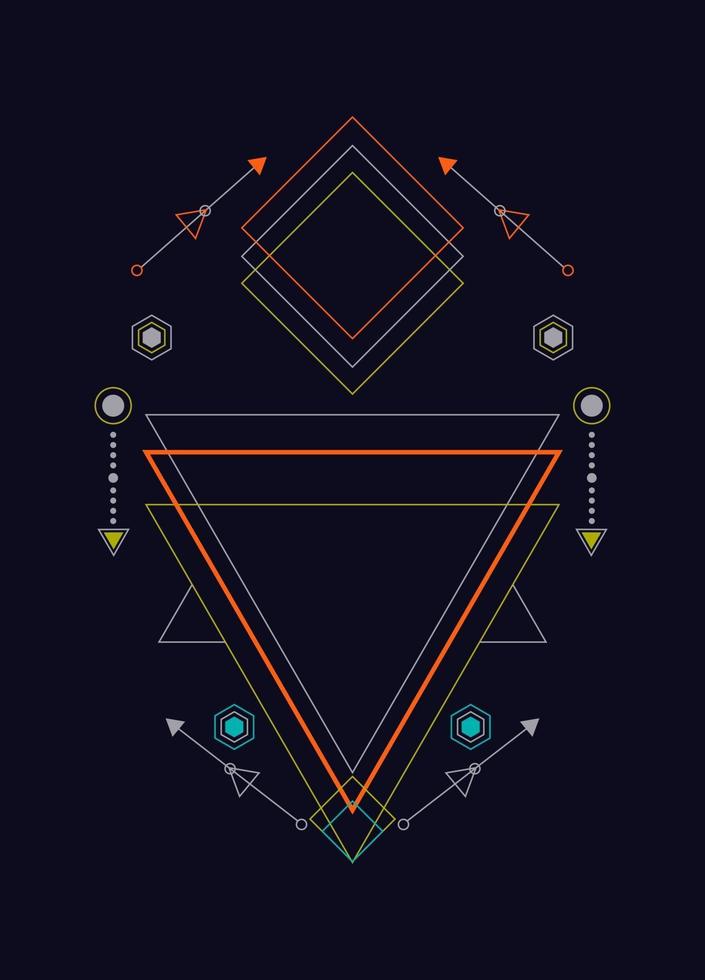 elementos de diseño de vector de ornamento de geometría sagrada para el fondo