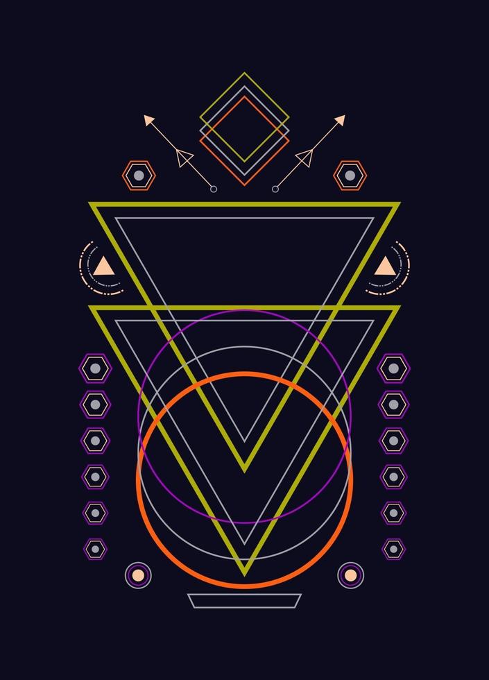 Sacred geometry ornament vector design elements for background