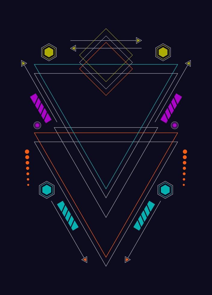 elementos de diseño de vector de ornamento de geometría sagrada para el fondo