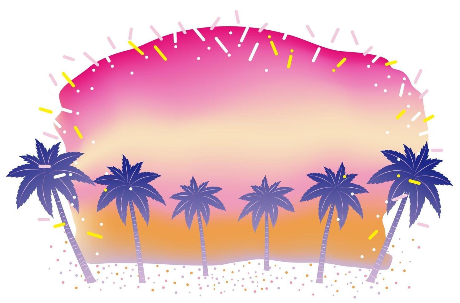 Summer Beach Background At Sunrise Or Sunset With Text Space Isolated On A White Background vector