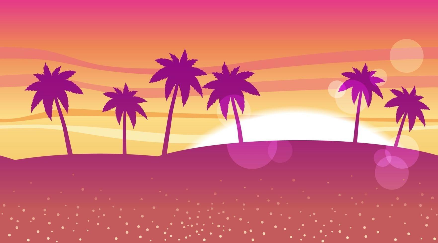 Fondo de playa tropical al amanecer o al atardecer con espacio de texto vector