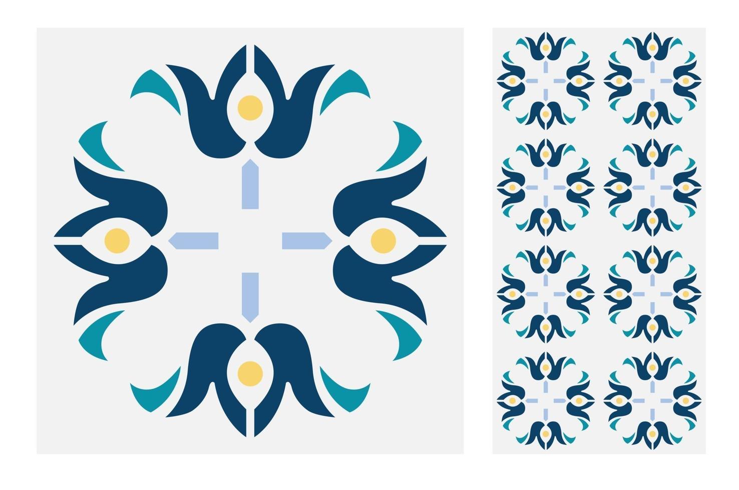 vintage tiles patterns antique seamless vector