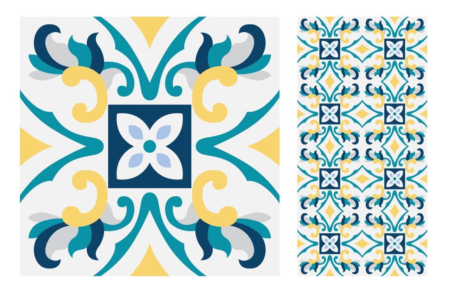 patrones de azulejos vintage antiguo sin costura vector