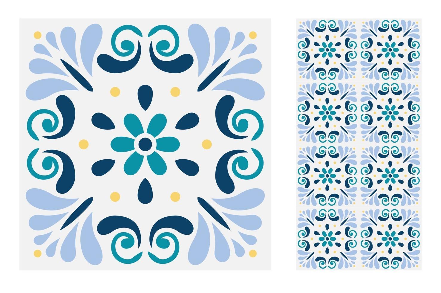 patrones de azulejos vintage antiguo sin costura vector