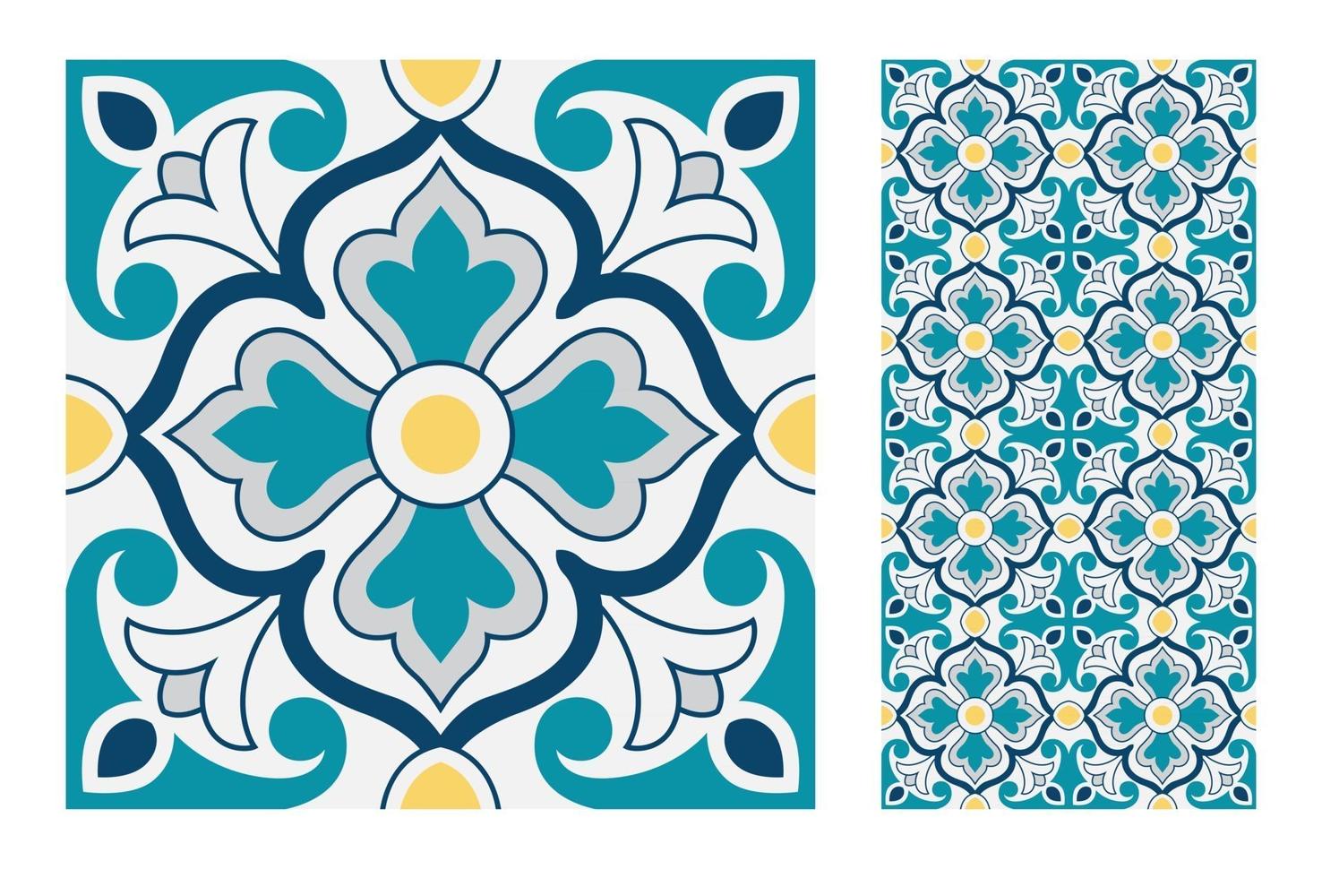 patrones de azulejos vintage antiguo sin costura vector