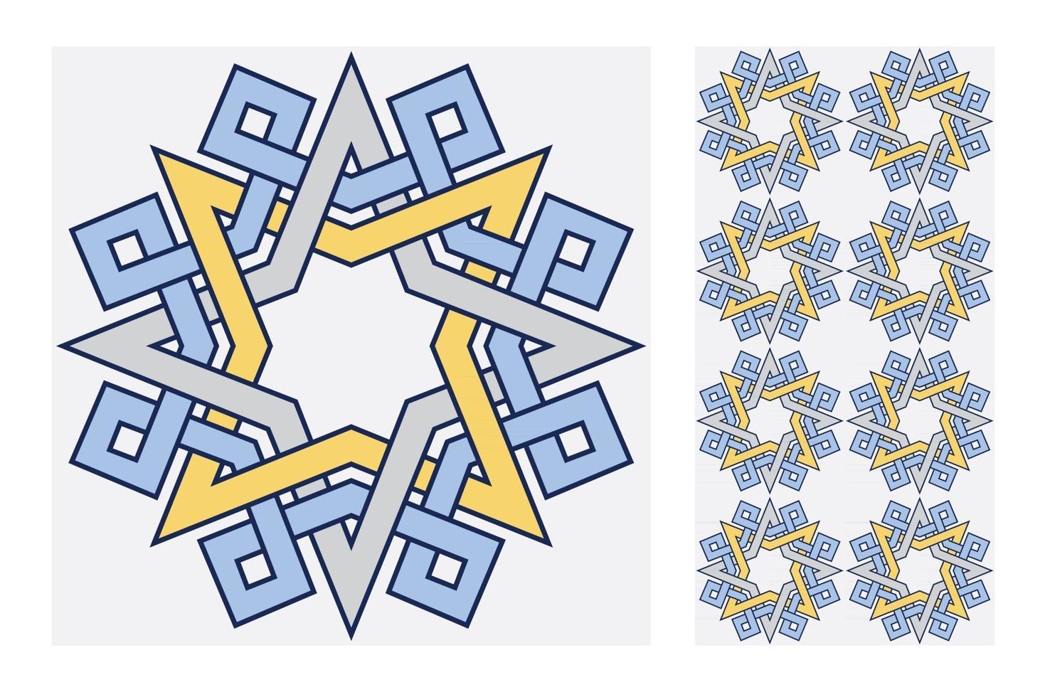 vintage tiles patterns antique seamless design vector