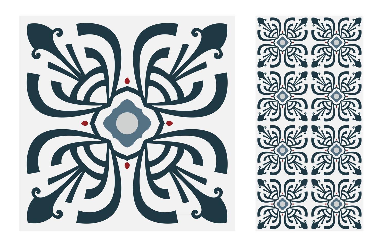 vintage tiles patterns antique seamless vector