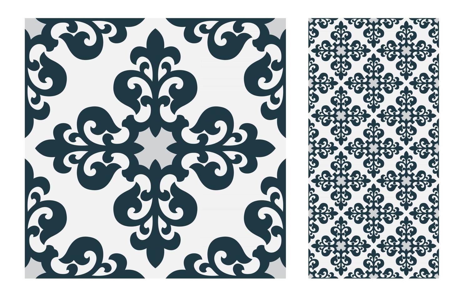 vintage tiles patterns antique seamless vector