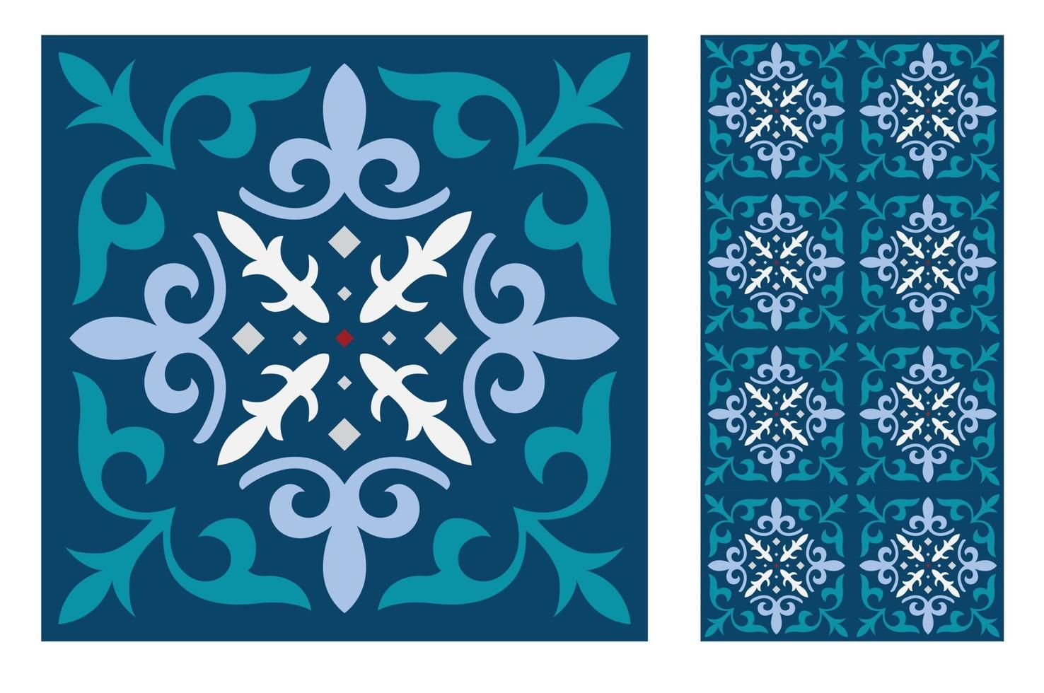 vintage tiles patterns antique seamless vector