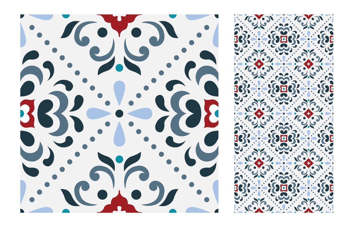 vintage tiles patterns antique seamless vector