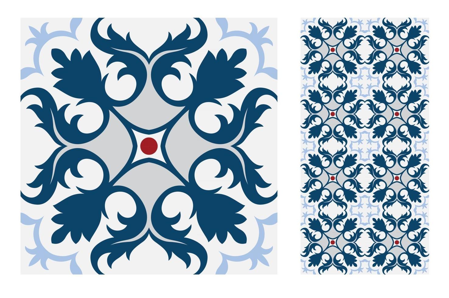 vintage tiles patterns antique seamless vector